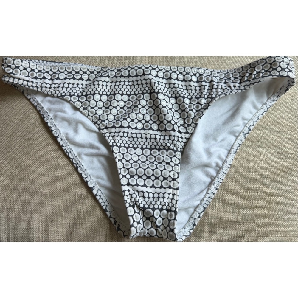 Piha Swimwear New Zealand Black White Silver Dot Bikini Bottoms Size 12‎ L